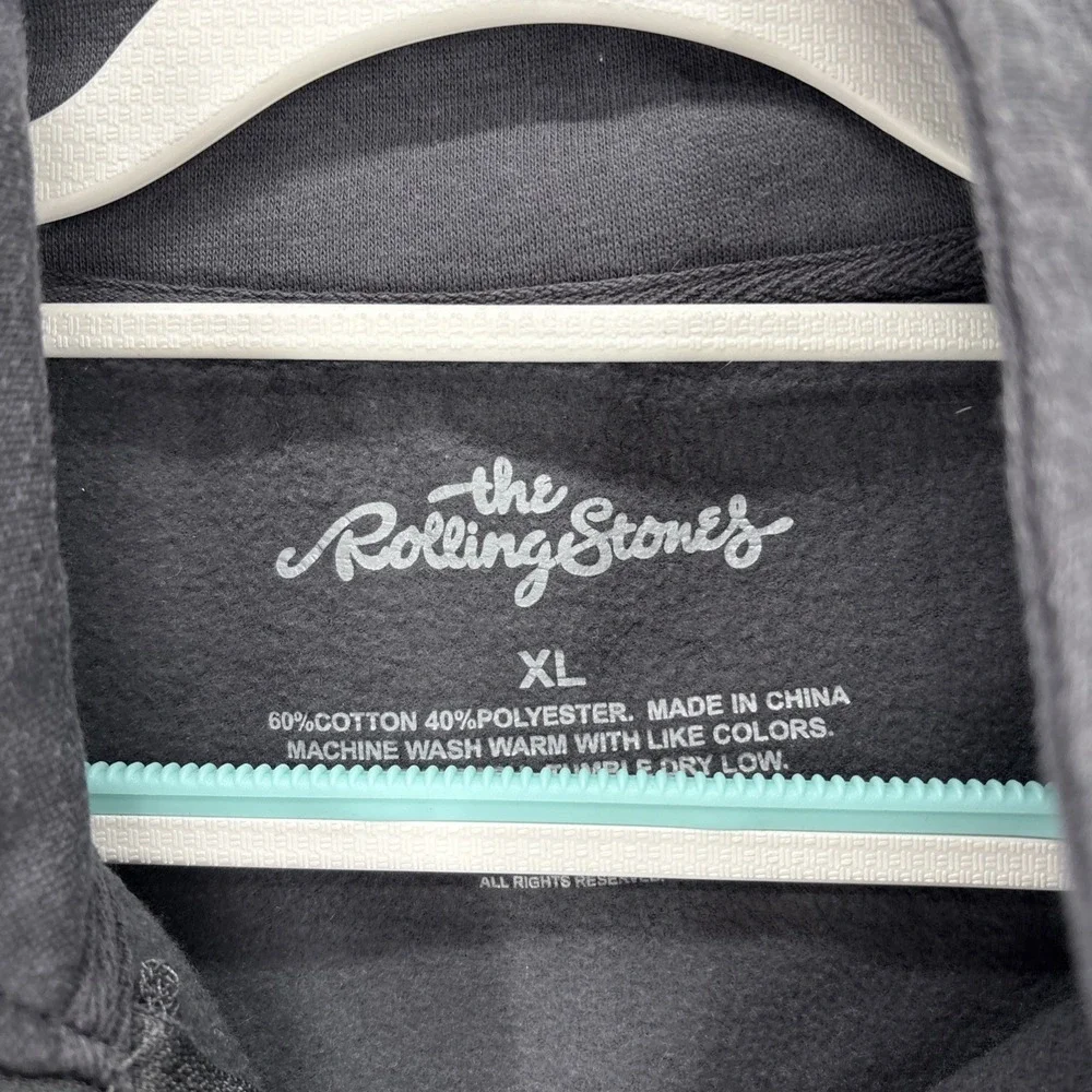 The Rolling Stones Sweatshirt Womens XL Gray Quarter Zip Pullover